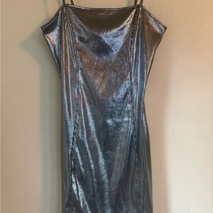 H&M Shimmering Silver Mini Dress